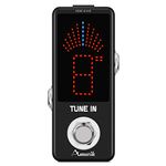 Amuzik Chromatic Guitar Tuner Pedal High Precision Tuner Pedal for Electric Guitar Bass LCD Display ± 1 Cent True Bypass