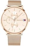 Tommy Hilfiger Analogue Multifunction Quartz Watch for women with Rose gold colored Stainless Steel mesh bracelet - 1781944