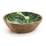 woodluv Fruit Bowl 25cm, Wooden Salad Bowl, Bread Basket, Fruit Basket for Kitchen or Table Centrepiece Decoration,Serving Bowl