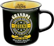 Pavilion Gift Company - Grandpa Limited Edition Legend - Ceramic 13-ounce Campfire Mug, Double Sided Coffee Cup, Fathers Day Gift, 1 Count - Pack of 1, 3.75 x 5 x 3.5-Inches, Black/Yellow