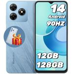 Cell Phone, Blackview Wave 8 Unlocked Cell Phones Canada, Android 14 Phone, 12(4+8) GB+128GB+SD 2TB, Octa-Core 5000mAh Android Phone, 6.56" HD+ 90Hz Screen, 3.5mm Jack, Fingerprint/Face Unlock Phones