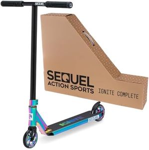 Sequel Ignite Stunt Scooter, Pro Complete Trick Scooter for Kids 8+, Beginner Skatepark BMX Scooter (Neo)