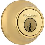 Kwikset 96600-573 Polished Brass 660 Single Cylinder Deadbolt Featuring SmartKey Security, 1 Count (Pack of 1)