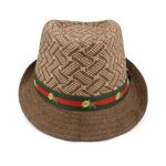 VRITRAZ Stylish Kids Fedora Hat for Boys and Girls, Summer Sun Protection, 6 to 14 Years (Color-Brown)