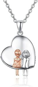 KINGWHYTE Sister Necklace Always My Sister Forever My Friend 925 Sterling Silver Heart Shape Friendship Necklace Sister gifts Birthday gifts for Best Friends Women Girls, Sterling Silver