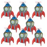 Amscan 3902278 - Blast Off Space Kids Birthday Party Spaceship Favour Boxes - 8 Pack