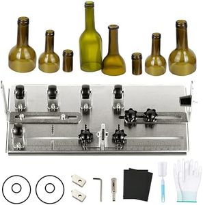 INTHEEND Glass Bottle Cutter, Glass Cutter for Bottles, Bottle Cutting Tool Kit for Round Bottle, DIY Bottle Cutting Machine for Cutting Wine, Beer, Liquor, Whiskey Bottles with Safety Accessories