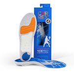 CURREX AcePro - Arch Support Insoles for Tennis, Basketball, Volleyball, Padel, Increase Performance & Agility, Court Based Sports Inserts, Men and Women, High Arch - Blue, L (Mens 9-10.5 / Womens