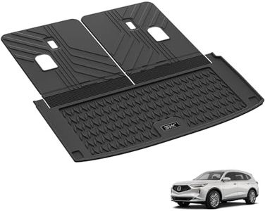 3W Trunk Mat with Backrest Mat Fit 2022-2025 2026 Acura MDX Accessories, Cargo Mat and Seat Back Cover Protector TPE All Weather, Black