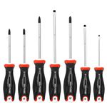 HAUTMEC 7PCS Pro Screwdrivers Set with Forged S2 Shanks, Magnetic Tips and Tri-Material Cushion Grip for Automotive Repair and Site Renovation.(HT0330)