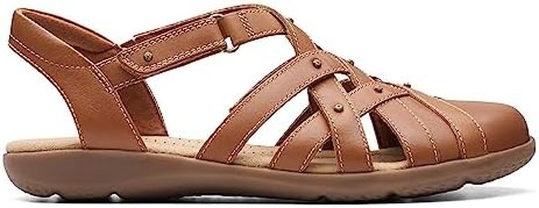 Clarks Women's Elizabelle Sea Fisherman Sandal, Tan Leather, 10