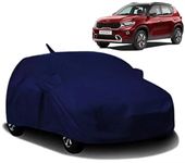 PROZAS® Waterproof Car Body Cover All Accessories Compatible for Kia Sonet with Mirror Pocket Uv Dust Proof Protects from Rain and Sunlight | Navy