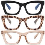 Fsread Oprah Style Reading Glasses for Women - 3 Pack Stylis Readers with Blue Light Blocking and Spring Hinge +2.0