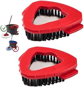 2 Pcs Spin Mop Replace Head Base Scrub for O Ceda EasyWring 1 Tank System, Floor Scrubber Brush Triangle Hard Bristle Cleaning Brush for Bathroom Kitchen Pool, Glass and Tile Walls