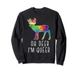 Oh Deer Im Queer Gay Reindeer Funny LGBT-Q Christmas Gift Sweatshirt