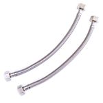 Xcel Home Flexible Hose Pipe Pair, 1/2" x 1/2" BSP 300mm Stainless Steel Flexi Pipes, Rust-Free Corrosion Resistant Monobloc Tap Connector, Replacement for Kitchen Sink & Bathroom Basin