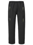 CAMLAKEE Boys Waterproof Trousers Kids Softshell Thermal Fleece Pants Outdoor Winter Girls Walking Bottoms Black UK:8-9 Yeras (manufacturers's Size: L)