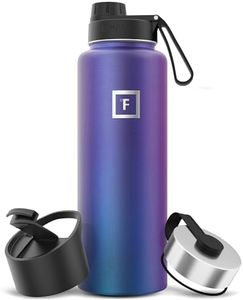IRON °FLASK Sports Water Bottle - 40 Oz 3 Lids (Wide Spout Lid), Leak Proof - Stainless Steel Gym & Sports Bottles for Men, Women & Kids - Double Walled, Insulated Thermos, Mothers Day Gifts for Mom