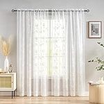 Embroidery Sheer Curtains White 95 