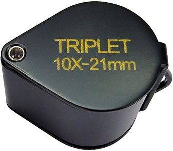 HTS 203T1 10x 21mm Black Triplet Loupe with Leather Case