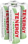 Tenergy AA Rechargeable Batteries 2000mAh Pre-Charged Low Self Discharge for Remote Controllers, Toys, Flashlight, Mouses, 4 Pack