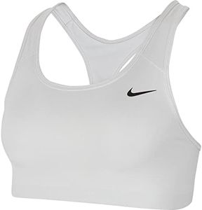 Nike Women's Medium Support Non Padded Sports Bra, White/(Black), X-Small