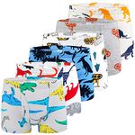 Auranso Boys Underwear, Dinosaur Truck Toddler Boys Boxer Shorts Briefs 6 Pack Baby Kids Cotton Underpants 4-5 Years