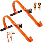 VEVOR Ladder Roof Hook, 2 Pack with Wheel Heavy Duty Steel Ladder Stabilizer, Roof Ridge Extension Rubber Grip T-Bar for Damage Prevention, 500 lbs Weight Rating, Fast & Easy to Access Steep Roofs