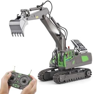 PREPOP Remote Control Excavator Toy for 6-12 yr Boys, Best Birthday Gifts for Kids 6 7 8 9 10 11 Year Old, Green