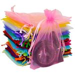 DMS RETAIL Organza Drawstring Pouch Bags Wedding Return Gift Favor Dryfruit Packing Pouch 9X12 CMS (Pack Of 40)