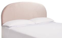 SAFAVIEH Home Collection Saraya Pale Pink Velvet Curved Upholstered Full Size Headboard