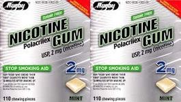 Nicotine Gum 2mg Sugar Free Mint Flavor Generic for Nicorette 110 Pieces per Box Pack of 2 Total 220 Pieces