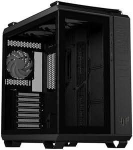 ASUS TUF GAMING GT502 PLUS TG ARGB BLACK Case per PC Gaming, Mid ATX, Doppia camera, Pannelli Laterali Senza Attrezzi, USB 3.2 Gen2 Type-C, 4 ventole ARGB preinstallate, Nero