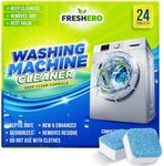 Washing Machine Cleaner Tablets [24-Pack] – Powerfully deep clean, descale, & deodorize. Effortlessly remove grime and odors leaving your washer fresh. Compatible with front/top loaders & HE machines.