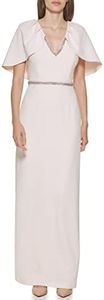 Calvin Klein Women's Short Cape Sleeve Maxi Grown, Blossom, 6