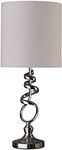 ORE International 21.5-Inch Milo Abstract Brushed Silver Metal Table Lamp