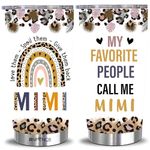 RNFENQS Mimi Gifts Coffee Tumblers with Lids and Straws 20 OZ, My Favorite People Call Me Mimi Mother's Day Travel Tumbler Cups