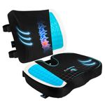 Famjoy Premium Lumbar Support Cushion and Coccyx Cushion, Gel Memory Foam Seat Cushion, Car Seat Cushion Back Support, Chair Cushion and Back Support for Office Chair, Back Rest for Gaming