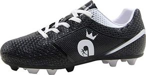 BomKinta Kid's FG Soccer Shoes Athletic Outdoor Soccer Cleats Black Size 11.5 M US Little Kid