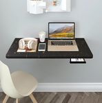 Torche 16X24 Inches Wooden Wall Mounted Table | Wall Study | Desk Table for Home and Office | Foldable Table (Mirage Black)