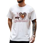 LASFOUR Personalized I Love My Girlfriend Boyfriend Shirt, I Love My Girlfriend Tee with Custom Photo, Couples Shirts, T1, Small