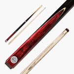 BAIZE MASTER CONQUEST 57 Inch 2 Piece Centre Joint Snooker Pool Cue with Matching Ash Shaft - 9.5mm Tip (Red)