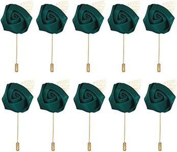 10pcs Wedding Lapel Flower Pin Rose for Man Suit Decoration - - Medium