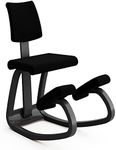 Varier Variable Plus, Kneeling Chair with Backrest, Ergonomic Office Chair, 10-Year Limited Warranty, Designed by Peter Opsvik, Black/Black