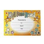 SuperStickers 'Well Done Award' Sparkling Classroom Certificate, A5 certificates. Pack of 20.