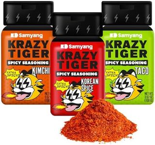 KRAZY TIGER Spicy Seasoning Mix - Korean Spice, Kimchi, Taco Flavors - Ramen Topping, BBQ Spice Blend, All-Purpose Seasoning for Meats, Popcorn, Pizza, Sausage & Steak- 3 Pack (3.52 oz Each)