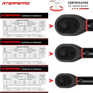 ATsafepro Torque Wrench Set – 1/4, 3/8, 1/2 Inch Drive, Dual Direction, 3 Socket Adapters