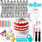 Cake Decorating Turntable, Gyvazla Cake Decorating Equipment, Cupcake Decorating Kit Supplies Rotating Turntable, Coupler, Frosting, Piping Bags and Tips Set, Icing Spatula, Pastry Tool, Cake Scrapers