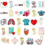 29 Pcs Nurse Stethoscope Enamel Pins Cute Brooch Pins Inspirational Cartoon Lapel Pins Badges Doctor for Nurses' Day Gifts Hat Jacket Bag Decor