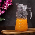 Mivana Premium Juice and Water Glass Pitcher jug with Lid and 1.68Liter Jug Romantic Style Water jug with Handle hot Cold Water, Milk and Juice Beverage Carafes (Fish Jug A)